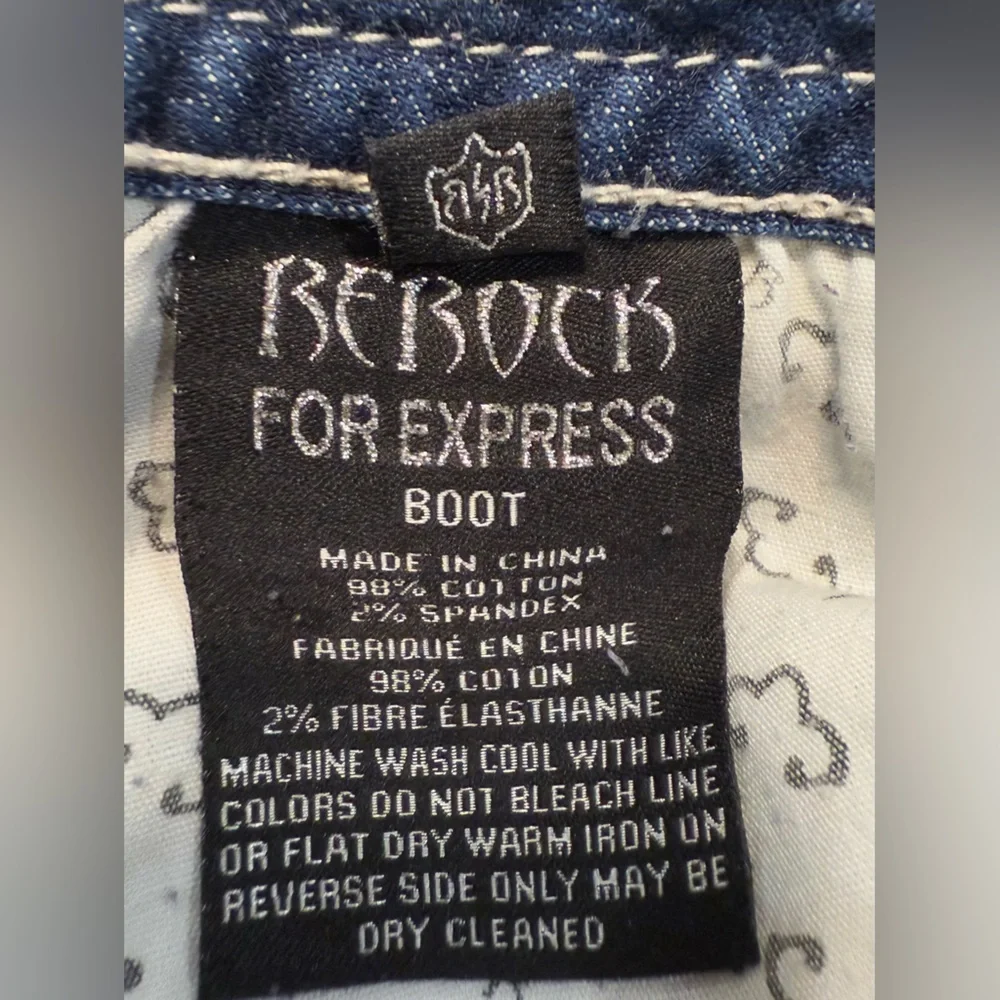 Rerock for Express Classic Blue Denim Jeans Boot Cut